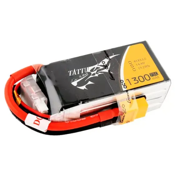 Аккумулятор Tattu LiPO 14,8 В 1300 мАч 75C Racing Limited Edition (TA-75C-1300-4S1P-R) фото 1