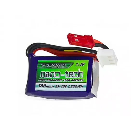 Аккумулятор 7.4V 180mAh 2S 25~50C Turnigy nano-tech Lipo Pack фото 1