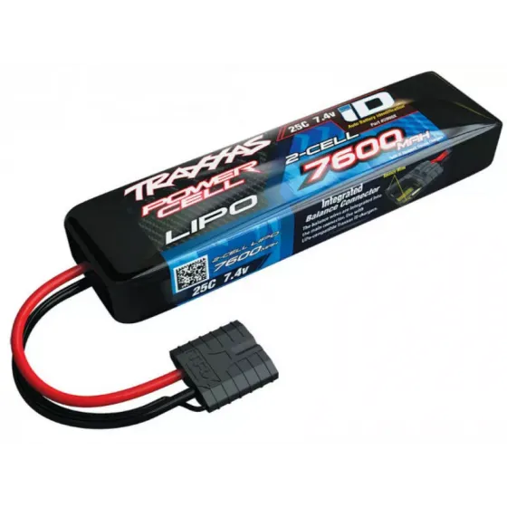 Аккумулятор TRAXXAS 7.4v 7600mAh (iD Plug) LiPO Battery 25C 2-Cell фото 1