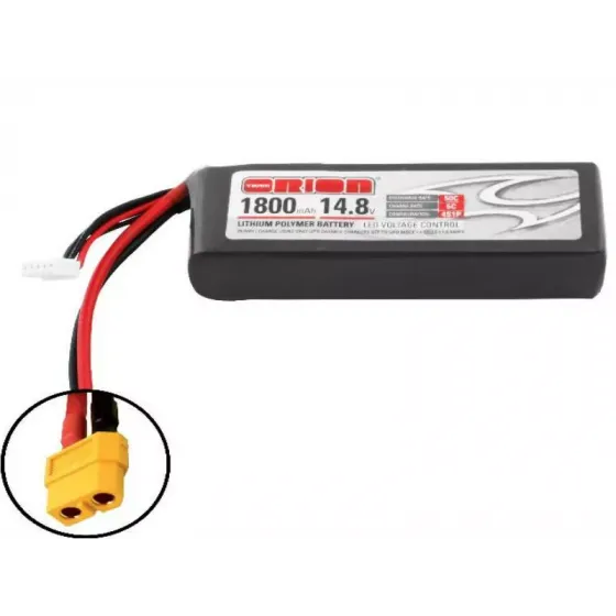 Аккумулятор Team Orion 14,8В(4S) 1800mah XT60 plug Lipo 50C SoftCase with LED charge status фото 1