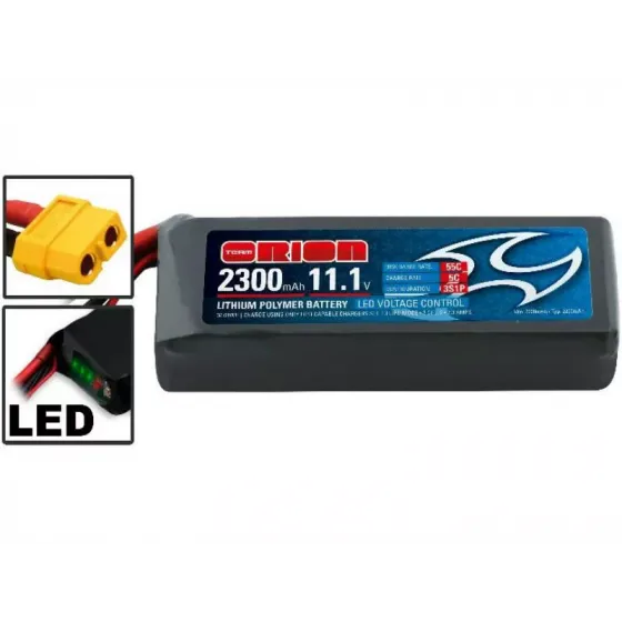 Аккумулятор Team Orion 11,1В(3S) 2300mah XT60-plug Li-Po 55C SoftCase Racing Drone Battery фото 1