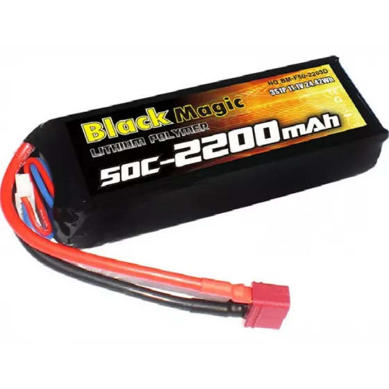 Аккумулятор Black Magic 11,1В(3S) 2200mAh Deans plug LiPo 25C Soft Case фото 1