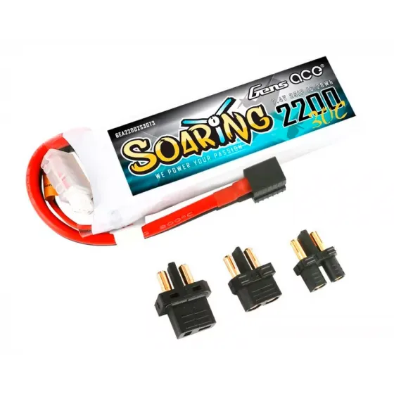 Аккумулятор Gens Ace LiPO 7,4В 2200мАг 2S 30C 104х34х15мм 128г XT60/EC3/T-Plug (GEA22002S30T3) фото 1