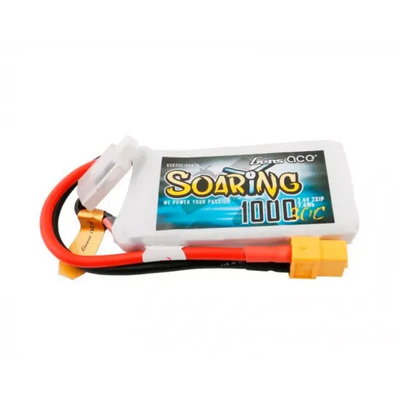 Аккумулятор Gens Ace LiPO 7,4В 1000мАг 2S 30C 69,5х54х11мм 63г XT60 (BSR30C10002S) фото 3