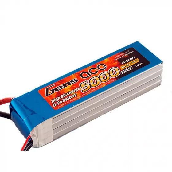 Аккумулятор Gens Ace Li-Po 14.8V 5000 Mah 4S1P 45C Soft Case фото 1