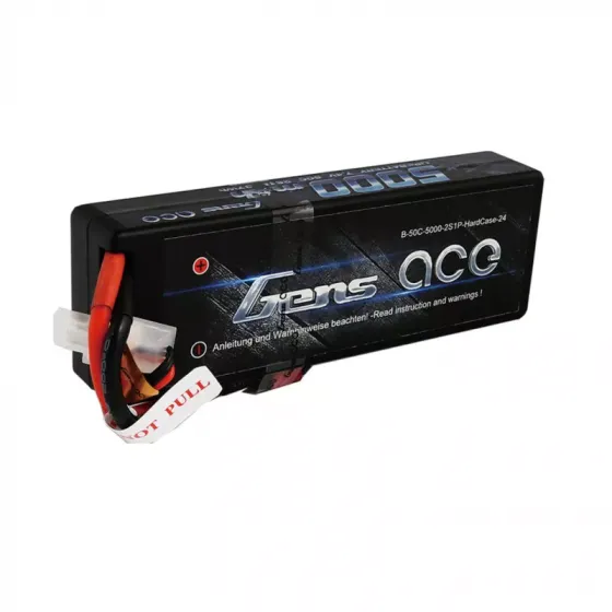Аккумулятор Gens Ace Li-Po 7.4V 5000 Mah 2S1P 50C Hard Case фото 1