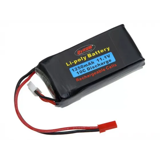 Аккумулятор Dynam 11.1V 1250mAh Li-Po 3S 10C JST (DY3S1250JST) фото 1