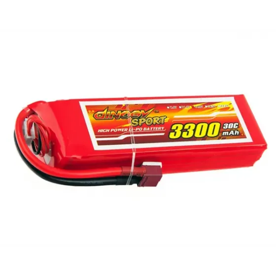 Аккумулятор Dinogy Li-Pol 3300mAh 14.8V 4S 30C 26x43x142мм T-Plug фото 1