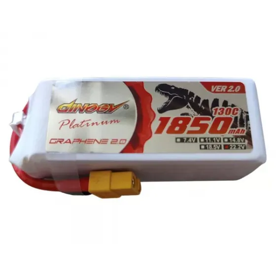 Аккумулятор Dinogy PLATINUM G2.0 Li-Pol 1850mAh 22.2V 6S 130C V2 XT60 фото 1