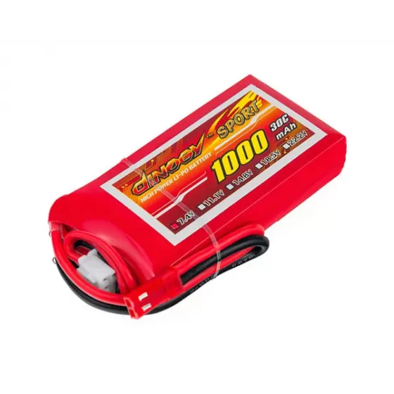 Аккумулятор Dinogy Sport Li-Po 1000mAh 7.4V 2S 30C JST фото 1