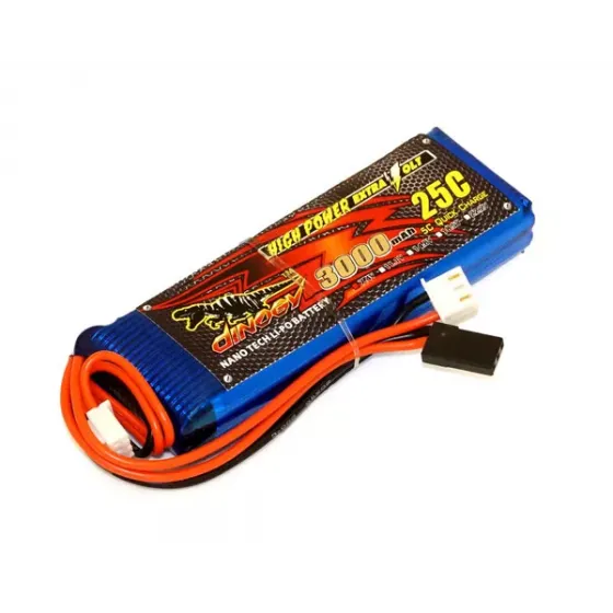 Аккумулятор Dinogy Li-Pol 3000mAh 7.4V 2S 20x30x100 для FrSky X9D+ фото 1
