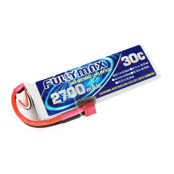 Аккумулятор Fullymax 7.4V 2700mAh Li-Po 2S 30C T-plug фото 1