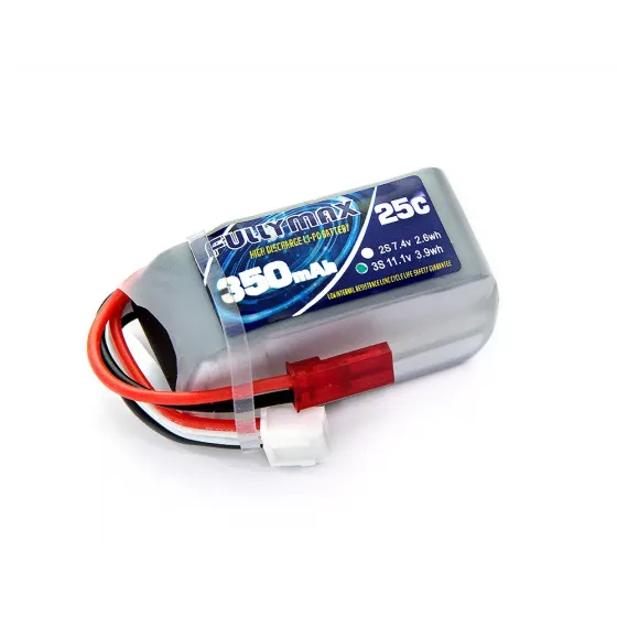 Аккумулятор Fullymax 11.1V 350mAh Li-Po 3S 25C JST фото 1