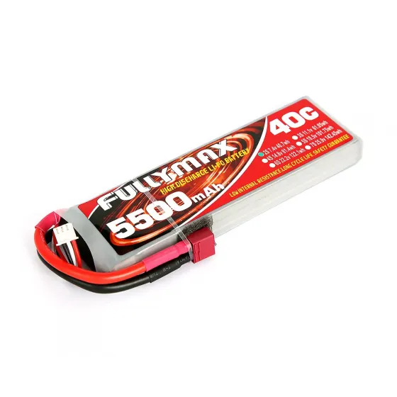 Аккумулятор Fullymax 7.4V 5500mAh Li-Po 2S 45C T-plug фото 1