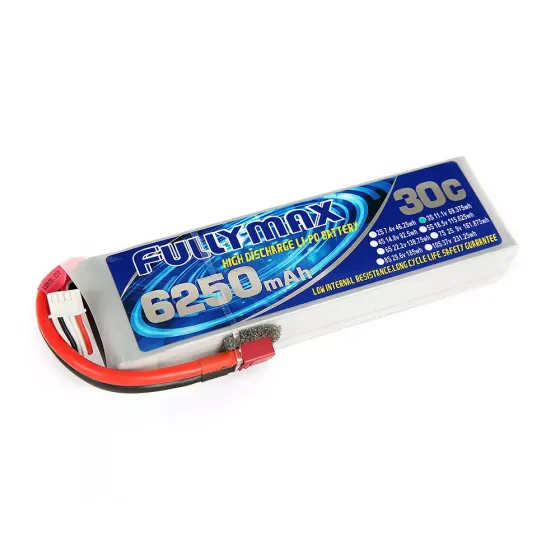 Аккумулятор Fullymax 11.1V 6250mAh Li-Po 3S 30C T-plug фото 1