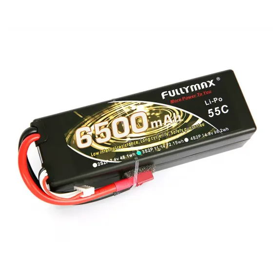 Аккумулятор Fullymax 7.4V 6500mAh Li-Po 2S2P 55C, T-plug HardCase фото 1