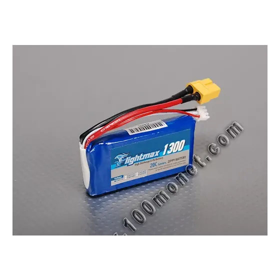 Аккумулятор 7.4V 1300mAh 2S 20C Lipo Pack (Flightmax, Z13002S20C) фото 1