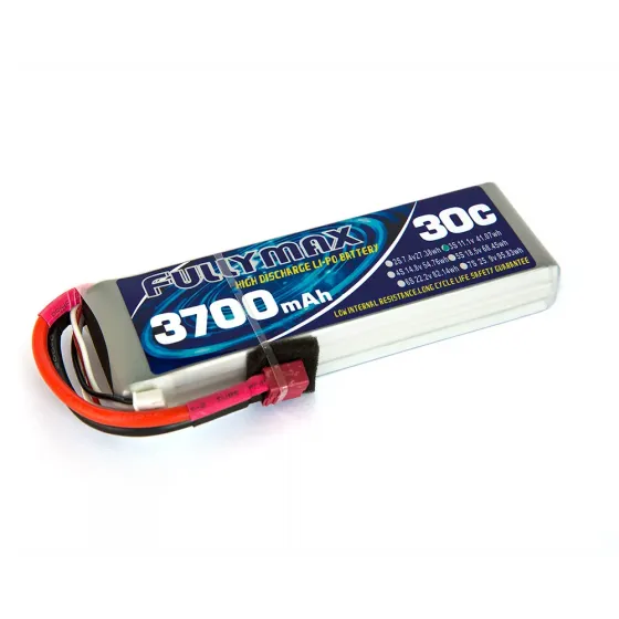 Аккумулятор Fullymax 11.1V 3700mAh Li-Po 3S 30C T-plug фото 1