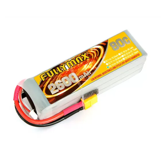 Аккумулятор Fullymax 14.8V 2600mAh Li-Po 4S 80C XT60 фото 1
