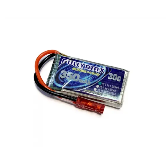 Аккумулятор Fullymax 3.7V 350mAh Li-Po 1S 25C JST фото 1