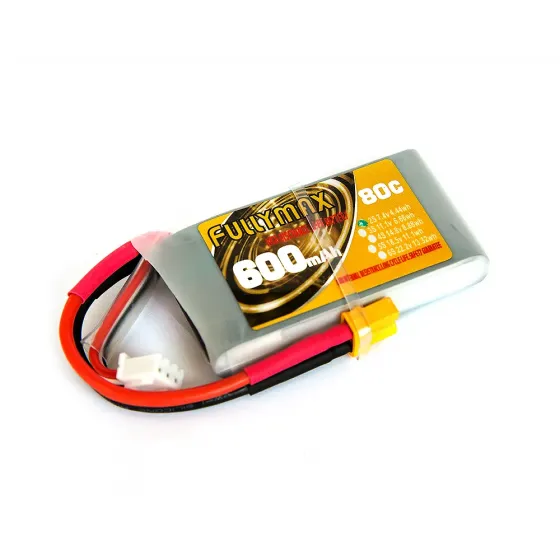 Аккумулятор Fullymax 7.4V 600mAh Li-Po 2S 80C XT30 фото 1