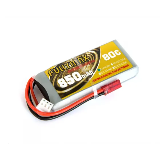 Аккумулятор Fullymax 7.4V 850mAh Li-Po 2S 80C JST фото 1