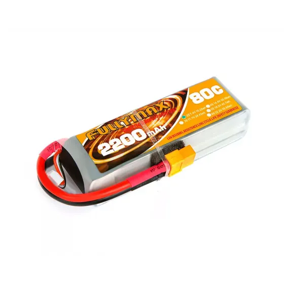 Аккумулятор Fullymax 7.4V 2200mAh Li-Po 2S 80C XT60 фото 1