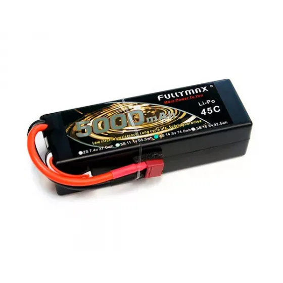 Аккумулятор Fullymax 14.8V 5000mAh Li-Po 4S1P 45C, T-plug HardCase фото 1