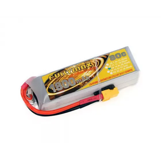 Аккумулятор Fullymax 14.8V 1800mAh Li-Po 4S 80C XT60 (180-220mm FPV Drone) фото 1