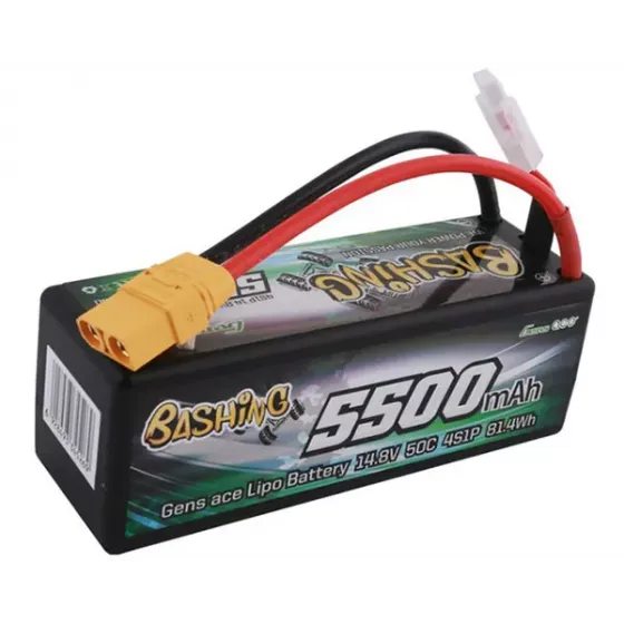 Аккумулятор Gens Ace LiPO 14,8В 5500мАч 4S 50C 139х46х49мм 466г XT90 (B-50C-5500-4S1P-HC-14) фото 1