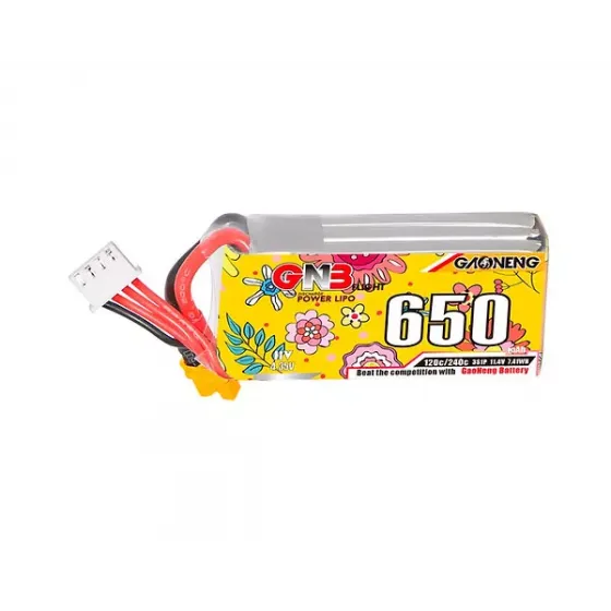 Аккумулятор GNB 11.4V 650mah 120C Li-Po 3S1P HV XT30 фото 1