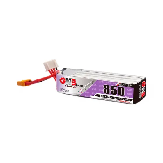 Аккумулятор GNB 11.4V 850mah 60C Li-Po 3S1P HV LONG TYPE XT30 фото 1