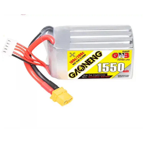 Аккумулятор GNB 14.8V 1550mah 100C Li-Po 4S1P XT60 фото 1