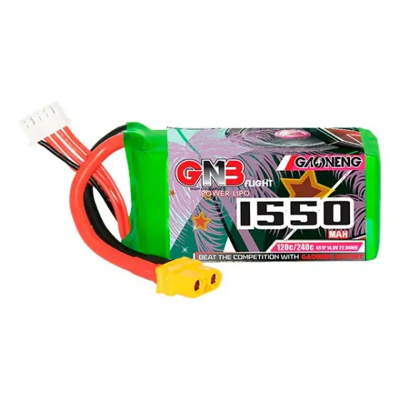 Аккумулятор GNB 14.8V 1550mah 120C Li-Po 4S1P XT60 фото 1