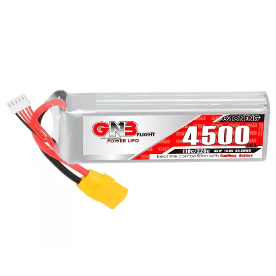 Аккумулятор GNB 14.8V 4500mah 110C Li-Po 4S1P XT90 фото 1