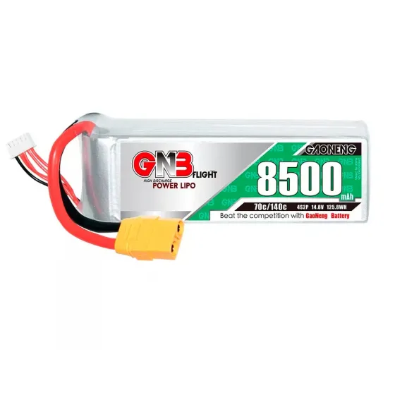 Аккумулятор GNB 14.8V 8500mah 70C Li-Po 4S1P XT90 фото 1