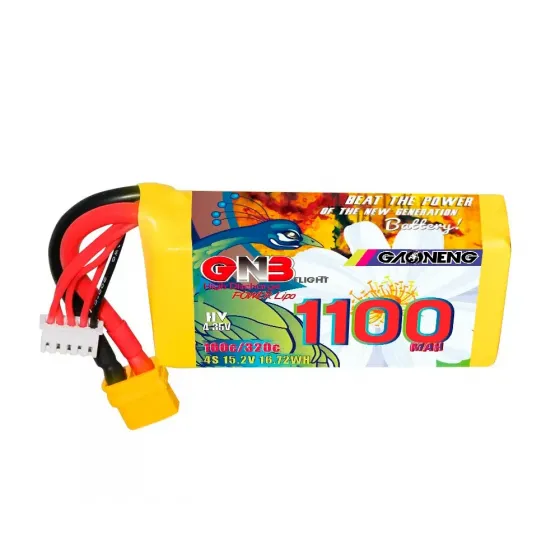 Аккумулятор GNB 15.2V 1100mah 160C Li-Po 4S1P HV XT60 фото 1