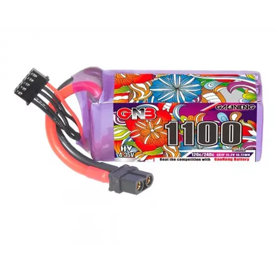 Аккумулятор GNB 15.2V 1100mah 120C Li-Po 4S1P HV XT60 фото 1