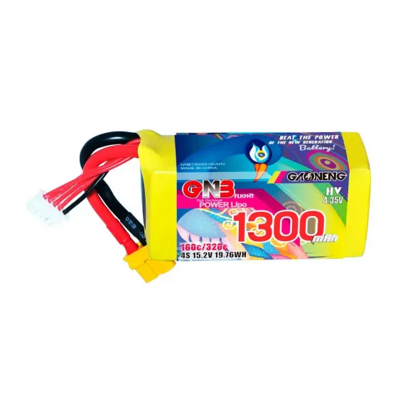 Аккумулятор GNB 15.2V 1300mah 160C Li-Po 4S1P HV XT60 фото 1