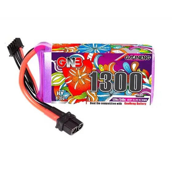 Аккумулятор GNB 15.2V 1300mah 120C Li-Po 4S1P HV XT60 фото 1