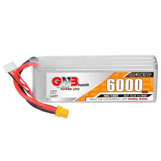 Аккумулятор GNB 15.2V 6000mah 70C Li-Po 4S1P HV XT60 фото 1