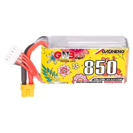 Аккумулятор GNB 15.2V 850mah 120C Li-Po 4S1P HV XT30 фото 1