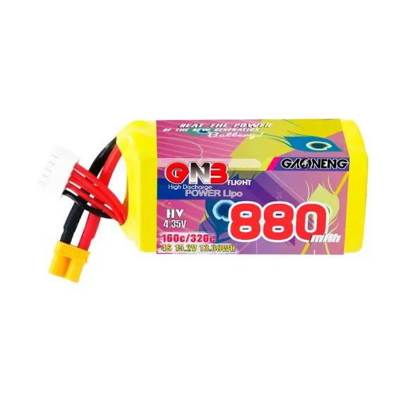 Аккумулятор GNB 15.2V 880mah 160C Li-Po 4S1P HV XT30 фото 1