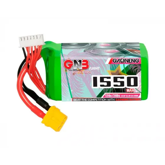 Аккумулятор GNB 22.2V 1550mah 120C Li-Po 6S1P XT60 фото 1