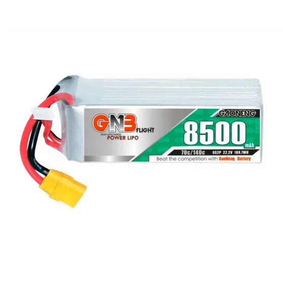 Аккумулятор GNB 22.2V 8500mah 70C Li-Po 6S1P XT90 фото 1