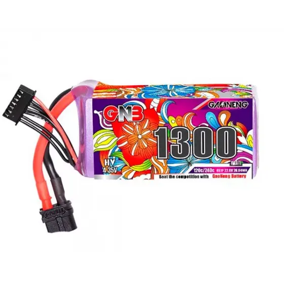 Аккумулятор GNB 22.8V 1300mah 120C Li-Po 6S1P HV XT60 фото 1