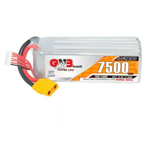 Аккумулятор GNB 22.8V 7500mah 70C Li-Po 6S1P HV XT90 фото 1