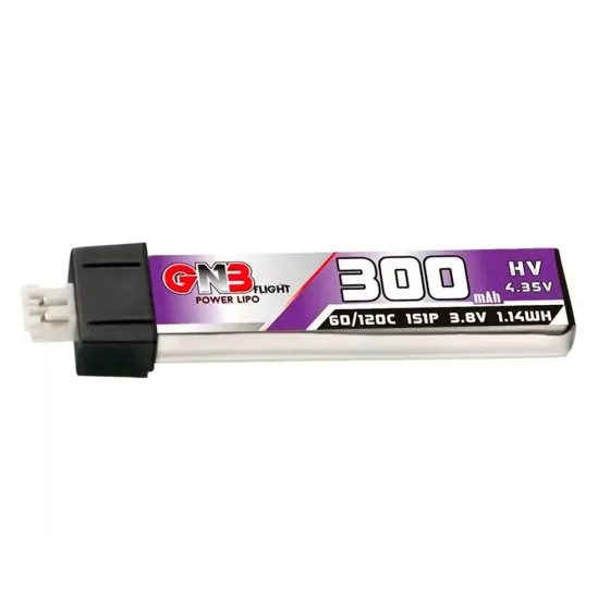Аккумулятор GNB 3.8V 300mah 60C Li-Po 1S1P HV PH2.0 (Plastic head) фото 1