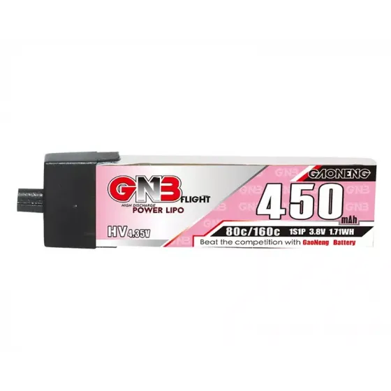 Аккумулятор GNB 3.8V 450mah 80C Li-Po 1S1P HV A30 (Plastic head) фото 1