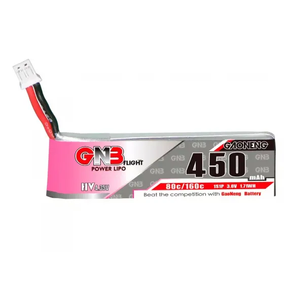 Аккумулятор GNB 3.8V 450mah 80C Li-Po 1S1P HV PH2.0 (Cabled) фото 1